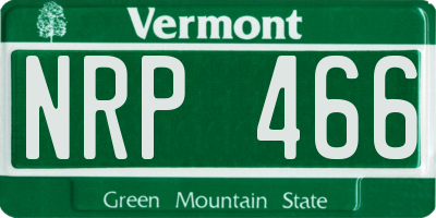 VT license plate NRP466