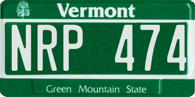 VT license plate NRP474