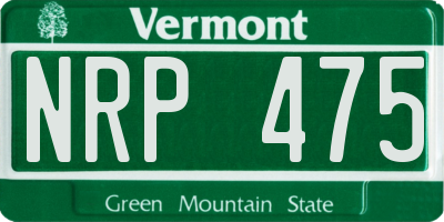 VT license plate NRP475