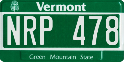VT license plate NRP478