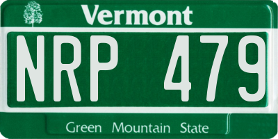 VT license plate NRP479