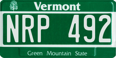 VT license plate NRP492
