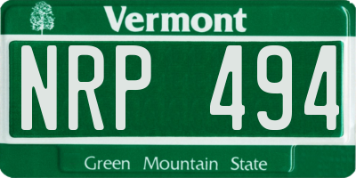 VT license plate NRP494