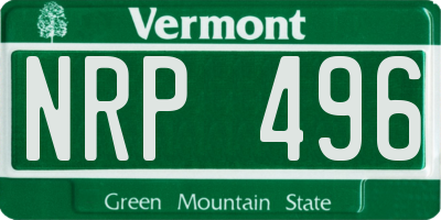 VT license plate NRP496
