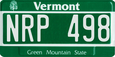 VT license plate NRP498