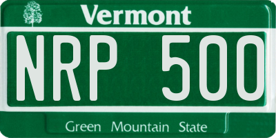 VT license plate NRP500