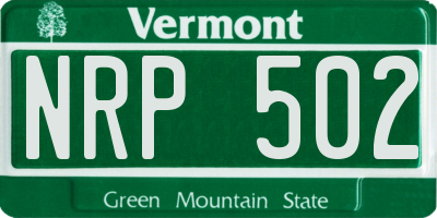 VT license plate NRP502