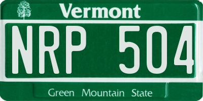 VT license plate NRP504