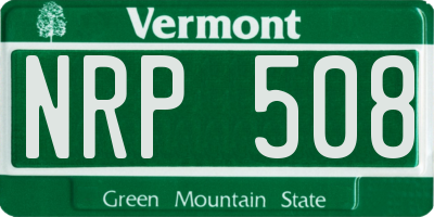 VT license plate NRP508