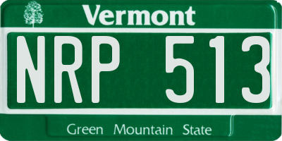 VT license plate NRP513