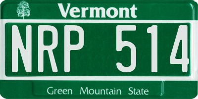 VT license plate NRP514