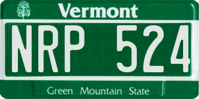 VT license plate NRP524