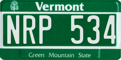 VT license plate NRP534