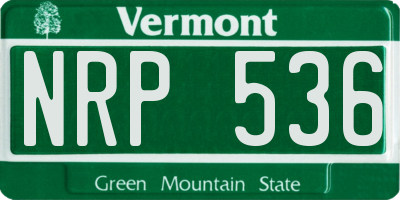 VT license plate NRP536
