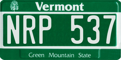 VT license plate NRP537