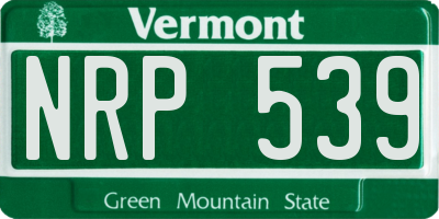 VT license plate NRP539