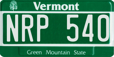 VT license plate NRP540