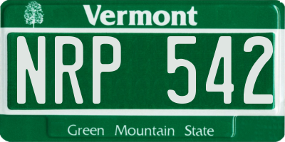 VT license plate NRP542