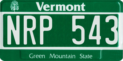 VT license plate NRP543