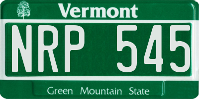 VT license plate NRP545