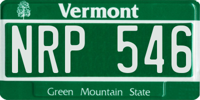 VT license plate NRP546