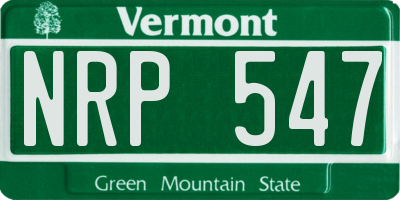 VT license plate NRP547