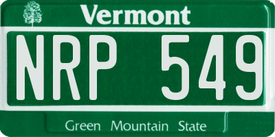VT license plate NRP549