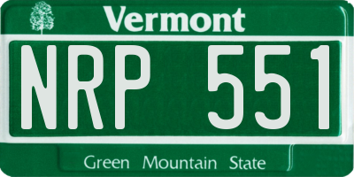 VT license plate NRP551