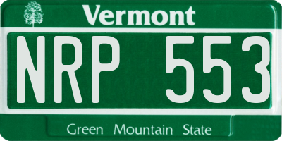 VT license plate NRP553