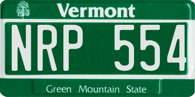 VT license plate NRP554