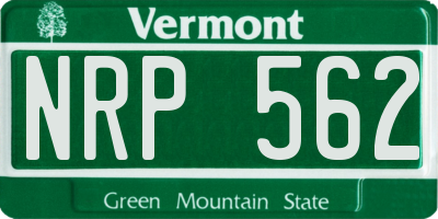 VT license plate NRP562