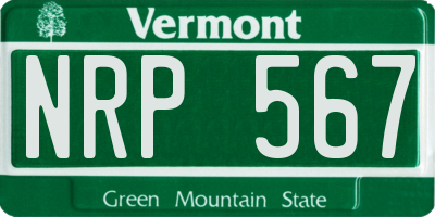 VT license plate NRP567