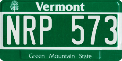 VT license plate NRP573