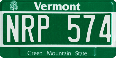 VT license plate NRP574