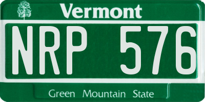 VT license plate NRP576