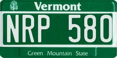 VT license plate NRP580