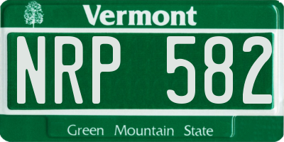 VT license plate NRP582