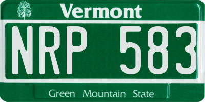 VT license plate NRP583