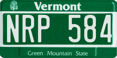 VT license plate NRP584