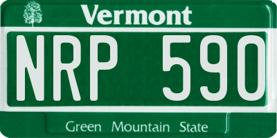 VT license plate NRP590