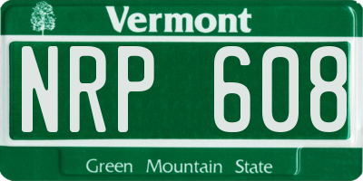 VT license plate NRP608