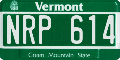 VT license plate NRP614
