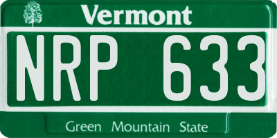VT license plate NRP633