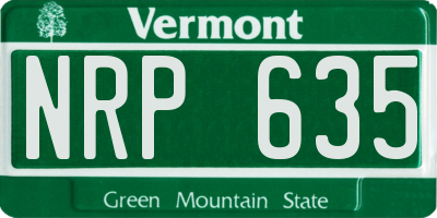 VT license plate NRP635