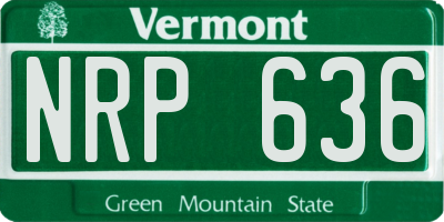 VT license plate NRP636