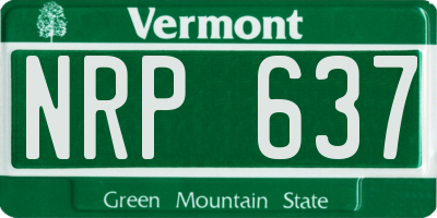 VT license plate NRP637