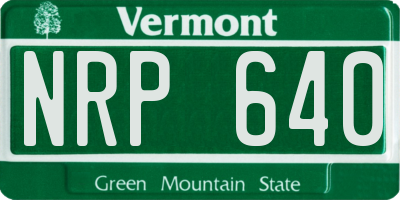 VT license plate NRP640