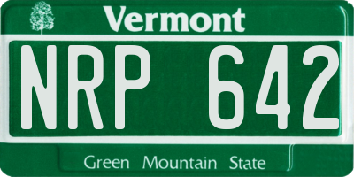VT license plate NRP642
