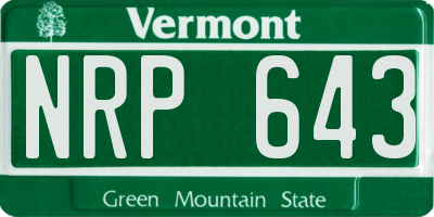 VT license plate NRP643