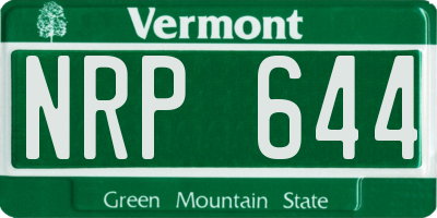 VT license plate NRP644